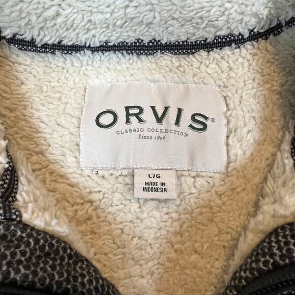 Orvis Men’s XL Fleece Sherpa Lined Quarter Zip Pullover Classic Collection - Picture 3 of 8